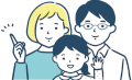 寄り添う家族のイメージ