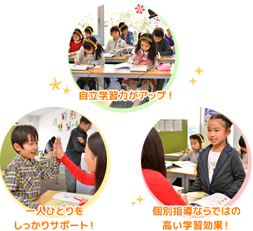 個別・自立学習だから、自分のペースで好きなだけ、がんばれる