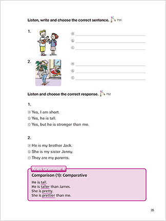 Listen,write and choose the correct sentence＆response.